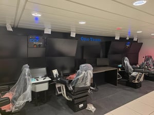 New operations center: To meet the requirements of the Equinor contract, the vessel's capacity was expanded to operate three ROVs simultaneously. This required a full upgrade of the control room with new, modern stations for the ROV pilots, as shown here. Photo: Rem Offshore